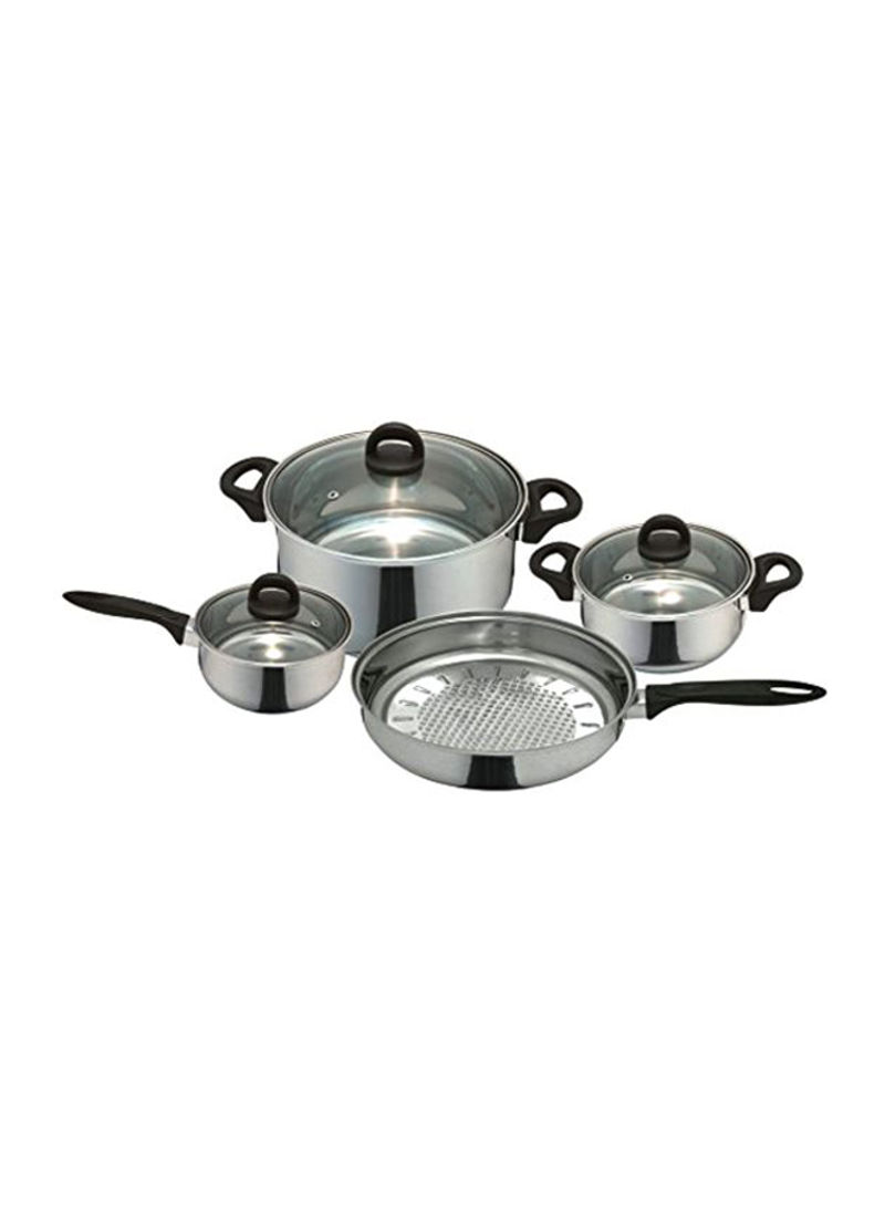 7-Piece Bohemia Stainless Steel Cookeware Set Silver