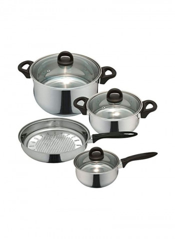 7-Piece Bohemia Stainless Steel Cookeware Set Silver
