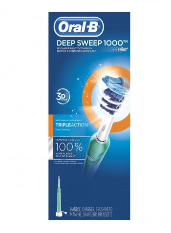 Electric Rechargeable Power Toothbrush Green/White