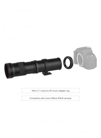 Super Telephoto Manual Zoom Lens 420-800mm F/8.3-16 For Nikon Black