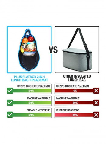 Placemat Lunch Bag Black/Blue 7.5x11.8x7.5inch