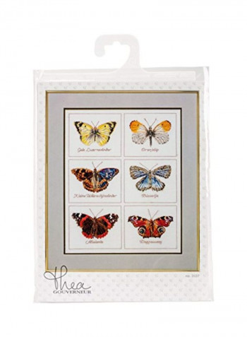 Butterflies Cross Stitch Kit Yellow/Blue/Red