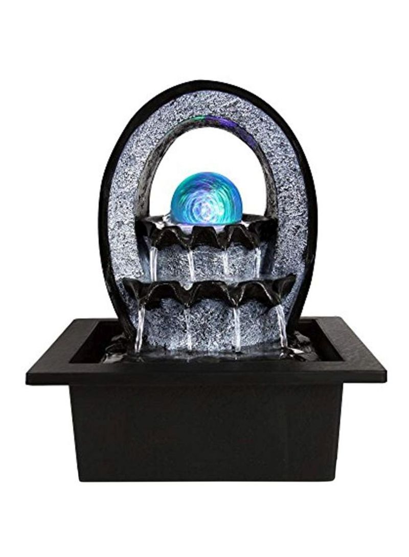 Desktop Electric Water Fountain Decor With LED Illuminated Crystal Ball Accent SLTWF74LED Grey/Black 6.7x9.8x8.3inch