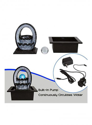 Desktop Electric Water Fountain Decor With LED Illuminated Crystal Ball Accent SLTWF74LED Grey/Black 6.7x9.8x8.3inch