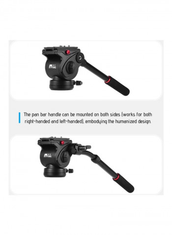 360 Degree Aluminum Alloy Tripod Head Black