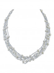 Freshwater Cultured Pearl And Cotton Necklace
