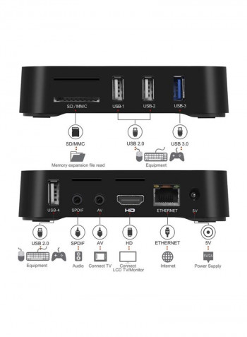MX10 Plus Smart Android 9.0 TV Box With Remote Control MX10 Plus Black