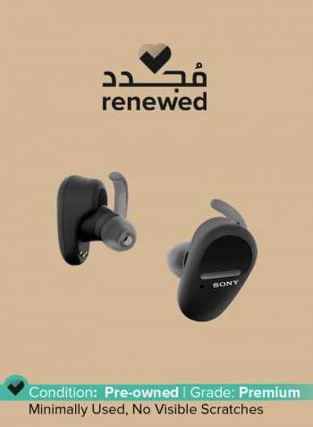 Renewed - True Wireless Noise Cancelling In-Ear Headphones Black