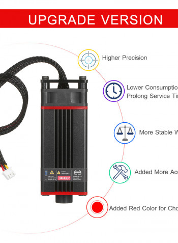 Upgrade 20W Laser Head For Laser Cutting Machine Black 17.5 x 6 x 12cm