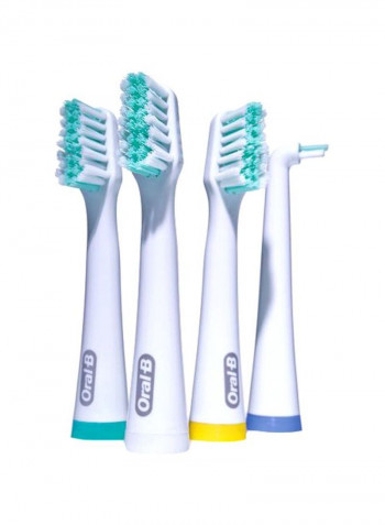4-Piece Pulsonic Replacement Electric Toothbrush Head Set White