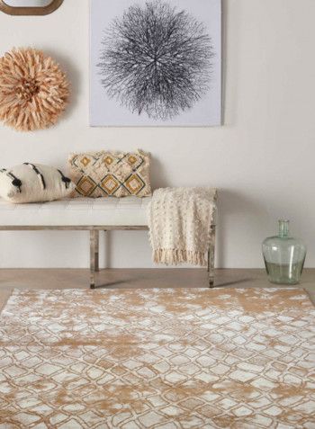 Hanan Collection Contemporary Printed Carpet Beige/White