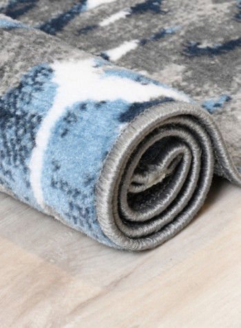 Hanan Collection Contemporary Printed Carpet Blue/Grey/White