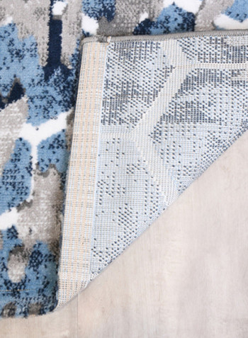 Hanan Collection Contemporary Printed Carpet Blue/Grey/White