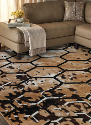 Hanan Collection Contemporary Printed Carpet Brown/White/Black