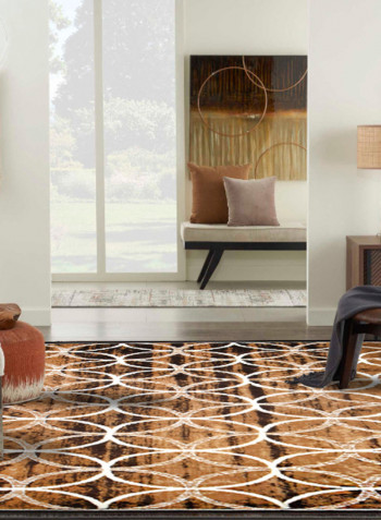 Hanan Collection Modern Contemporary Carpet Chocolate Brown/White