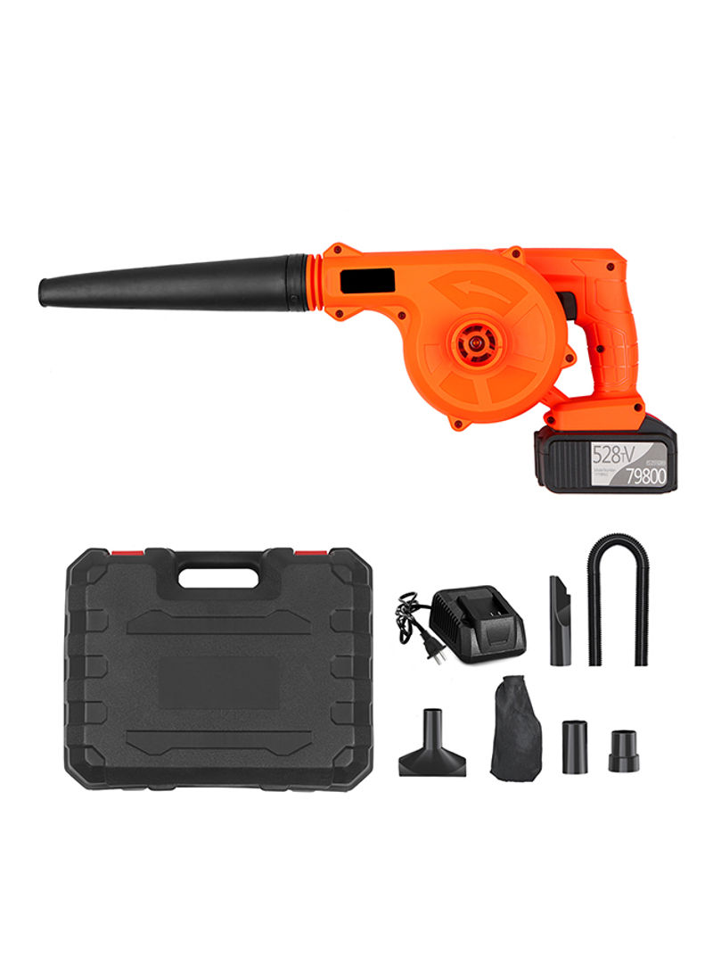 2-In-1 Cordless Leaf Vacuum Electric Air Blower Power Tool Kit Orange/Black
