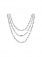 925 Sterling Silver Chain Necklace With Cubic Zirconia
