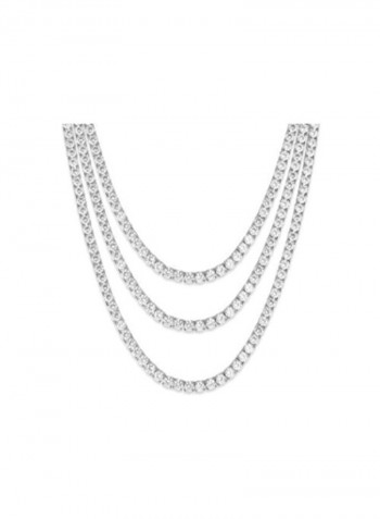 925 Sterling Silver Chain Necklace With Cubic Zirconia