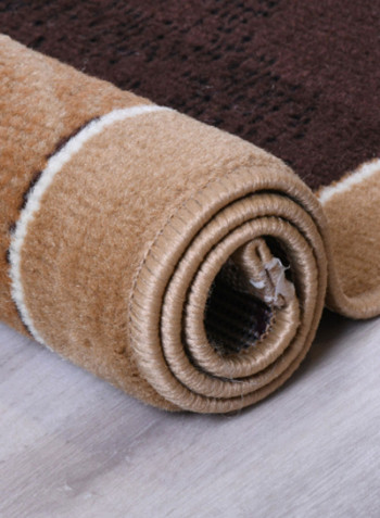 Hanan Collection Contemporary Printed Carpet Beige/Dark Brown/White