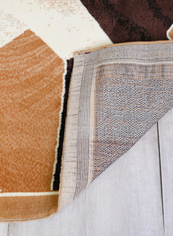 Hanan Collection Contemporary Printed Carpet Beige/Dark Brown/White