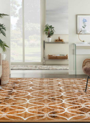 Hanan Collection Contemporary Printed Carpet Beige/White