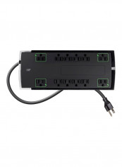12-Outlet Surge Protector Power Strip Black 14.1x9.1x1.6inch