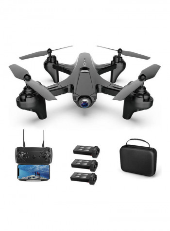 RC Drone with Camera Dual Camera Drone 4k RC Quadcopter WiFi FPV Drone Folding Drone Headless Mode One Key Return Drone with Portable Bag 3 Batteries Black 29*9*23cm
