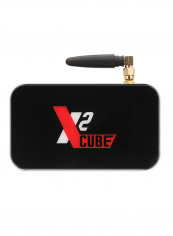 X2 CUBE Smart Android 9.0 TV Box With Remote Control V6366 Black