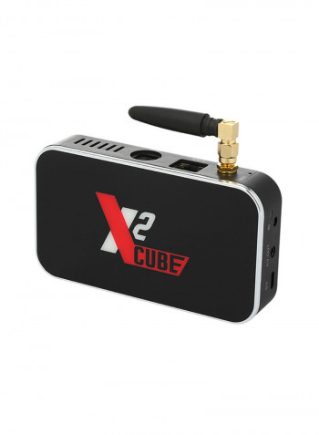X2 CUBE Smart Android 9.0 TV Box With Remote Control V6366 Black