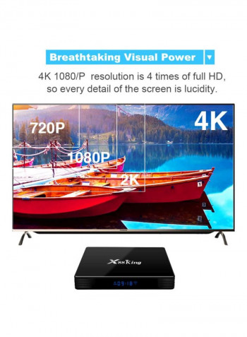 X88 King Android 9.0 TV Set Top Box With Remote V6907UK-1 Black