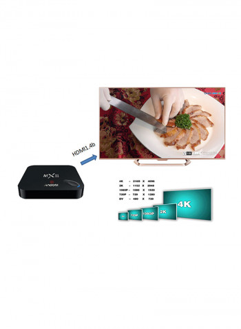 MXIII 4K Smart TV Box V753 Black