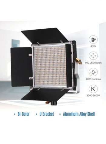 3-Piece LED Video Light Kit 9.1x7.9inch Black/White