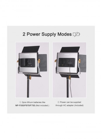 3-Piece LED Video Light Kit 9.1x7.9inch Black/White