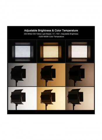 3-Piece LED Video Light Kit 9.1x7.9inch Black/White