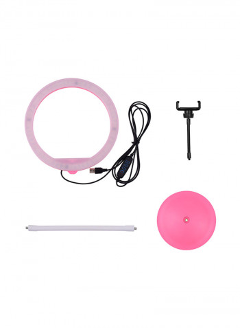 3200K-5500K Colour Temperature Dimmable Photography LED Ring Light 9inch Pink