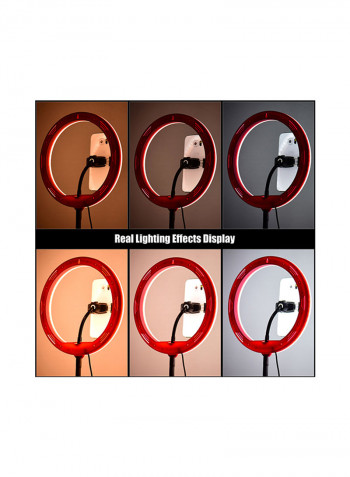 3200K-5500K Colour Temperature Dimmable Photography LED Ring Light 9inch Pink