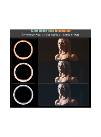3200K-5500K Colour Temperature Dimmable Photography LED Ring Light 9inch Pink