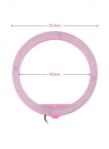 3200K-5500K Colour Temperature Dimmable Photography LED Ring Light 9inch Pink