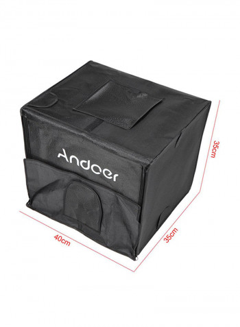 Foldable Photography Studio 3 LED Light Tent Kit 40X 35X 35 cm 40x35x35cm Black