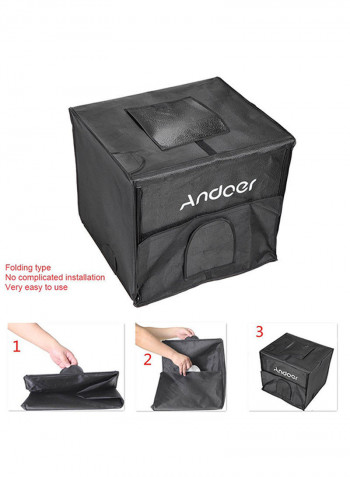 Foldable Photography Studio 3 LED Light Tent Kit 40X 35X 35 cm 40x35x35cm Black