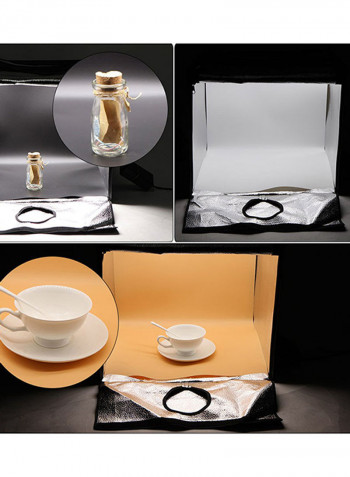 Foldable Photography Studio 3 LED Light Tent Kit 40X 35X 35 cm 40x35x35cm Black