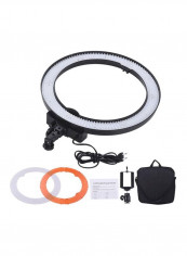 LED Photography Ring Light With Accessories 52.5x48.4x10.5cm White/Black/Orange