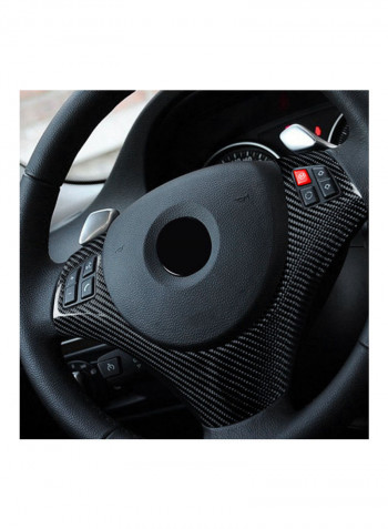 Carbon Fiber Steering Wheel Sticker Replacement For BMW 3 Series E90 E92 E93 LCI 2008-2013