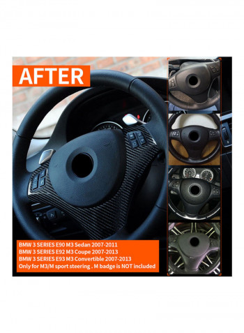 Carbon Fiber Steering Wheel Sticker Replacement For BMW 3 Series E90 E92 E93 LCI 2008-2013