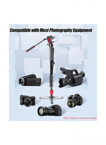 Carbon Fiber Photography Monopod For DSLR Cameras/Smartphone Black