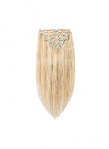 8-Piece Clip In Hair Extension Set 18/613 Ash Blonde/Bleach Blonde 18inch