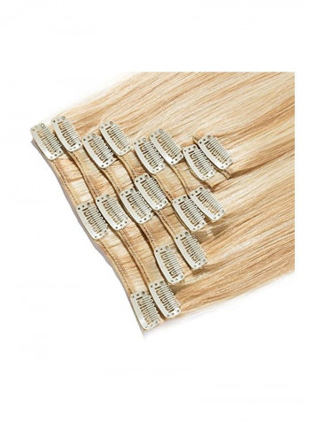 8-Piece Clip In Hair Extension Set 18/613 Ash Blonde/Bleach Blonde 18inch