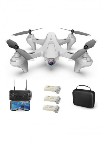 RC Drone with Camera Dual Camera Drone 4k RC Quadcopter WiFi FPV Drone Folding Drone Headless Mode One Key Return Drone with Portable Bag 3 Batteries White 29*9*23cm