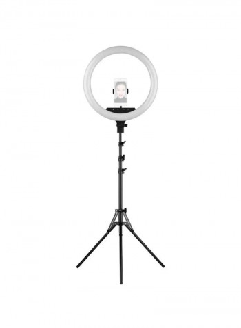 LED Ring Light With Cell Phone Holder Black/White