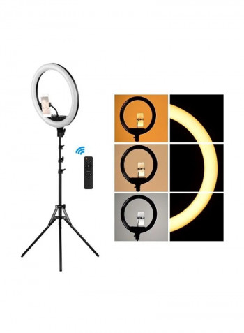 LED Ring Light With Cell Phone Holder Black/White